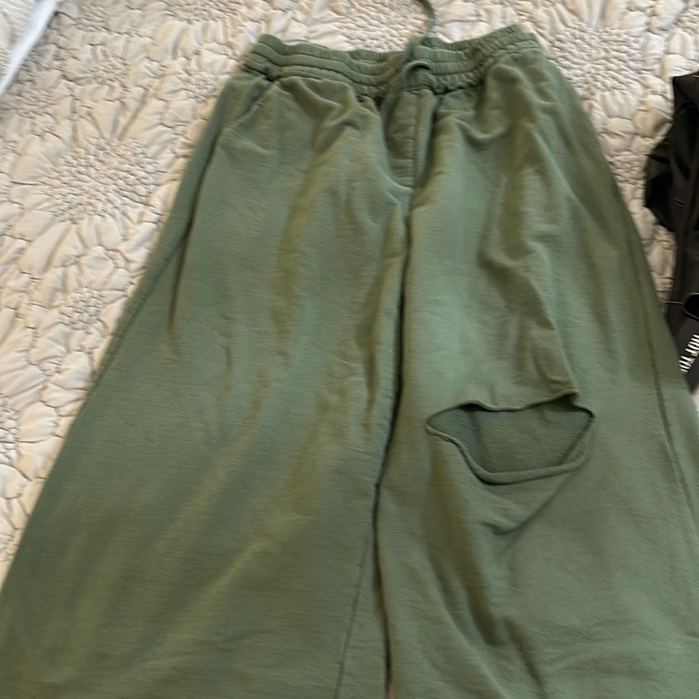 Wide leg track pants